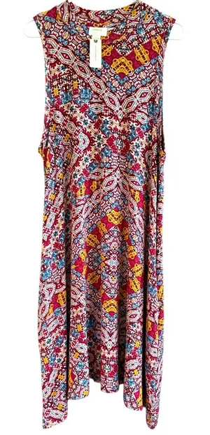 NWT Anthropologie Maeve Lilt Sleeveless Mock Neck Swing Dress Size XL thumbnail 1