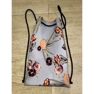 Triangl Neoprene Swim Bag‎ Floral Drawstring Gray thumbnail 2
