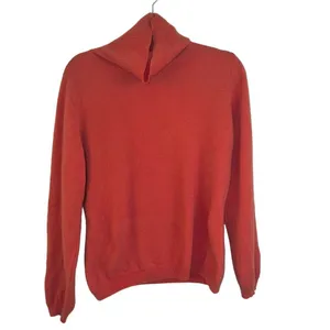 Pure Collection 100% Cashmere Turtleneck Sweater Coral Orange Size 14 16 thumbnail 2