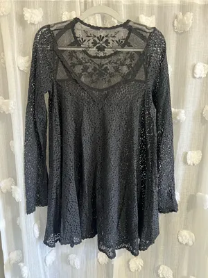 Free people Black Long-Sleeve Lace Dress thumbnail 2
