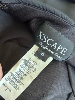 Xscape Black‎ Taffeta V Neck Sleeveless Mermaid Maxi Dress Gown Size 4 thumbnail 7