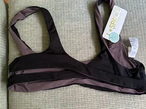 NWT L*Space bikini top black purple small thumbnail 3