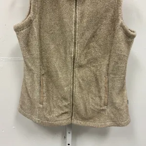 Eddie Bauer Tan Fleece Full Zip Vest Mock Neck Oatmeal Medium Fall Contemporary thumbnail 4