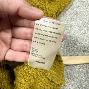 Free People Finders Keepers Sweater Boucle Knit V-Neck Slouchy Boho Moss Green M thumbnail 13
