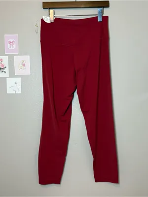 Aerie plus size new XL burgundy red real me high waisted leggings cozy casual thumbnail 2