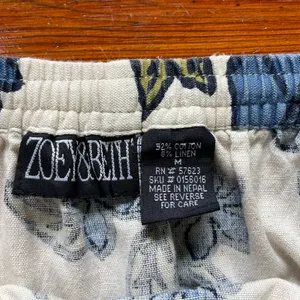 Vintage Zoey & Beth Hawaiian Floral Cotton Linen Maxi Skirt Medium💛 thumbnail 8