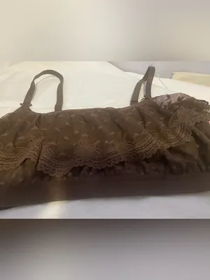 Lace Trim Bralette in Chocolate Brown thumbnail 2