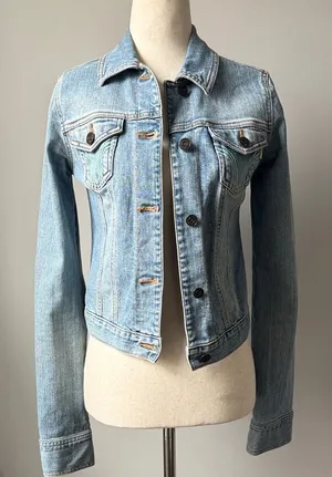 Hollister Light Blue Denim Jean Jacket thumbnail 1