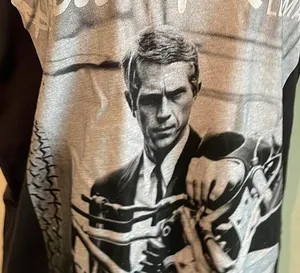 Steve McQueen T shirt Black S Size M thumbnail 3