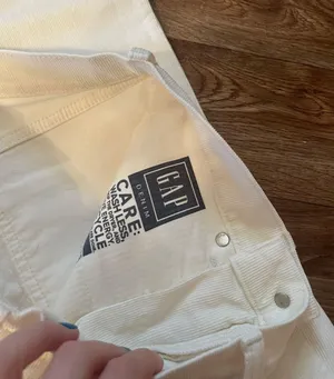Gap White Corduroy High Rise Jeans thumbnail 3