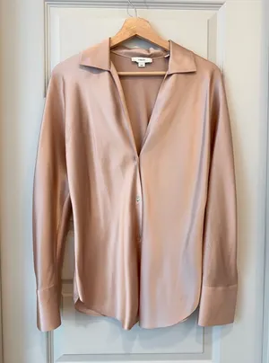 Vince Silk Bias Long Sleeve Blouse thumbnail 1