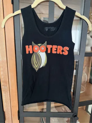 Vintage y2k hooters baby tank top tee graphic scoop neckline sexy costume server thumbnail 2