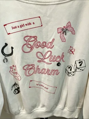 Vinyl Icons Good Luck Charm Graphic Sweatshirt Size Small thumbnail 3