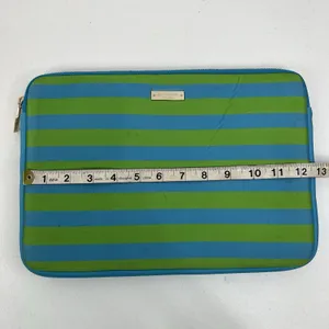 Kate Spade 12.5" Laptop Sleeve Blue Green Striped Neoprene Tech Case Bag Pouch thumbnail 12