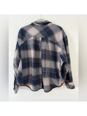 Urban Outfitters BDG Karl Slouchy Blue Flannel Button Down size medium thumbnail 11