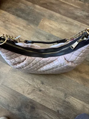 NWT Juicy Couture Blush Pink Quilted Velour Hobo Shoulder Bag Y2K thumbnail 6