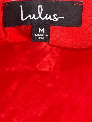 NWT Lulus red satin slip dress cowl neck going out dress medium thumbnail 6