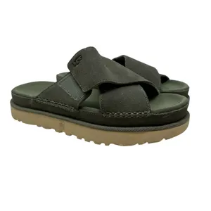 UGG‎ Goldenstar Cross Slide Sandal Olive Green Suede Size US 9.5 thumbnail 6