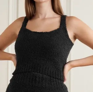 SKIMS Cozy Knit Fuzzy Black Loungewear Tank Top Women’s Size Small / Medium thumbnail 1