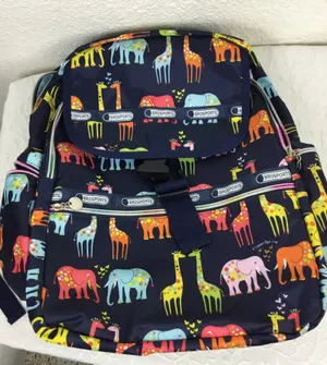 Brosports Big BackPack Black Unisex Elephant Giraffe Print Light Packets Travel. thumbnail 2