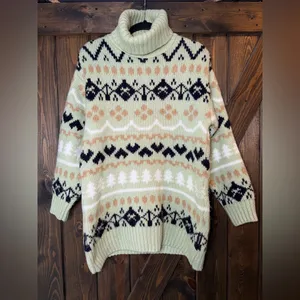 Anthropologie‎ Fair Isle Turtleneck Tunic Sweater thumbnail 2