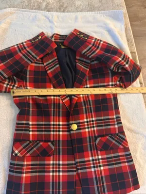 Trina Turk Plaid Blazer Red Muli Size 6 thumbnail 10