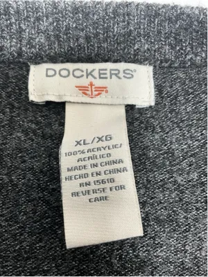 Womans Excellent Dockers Pullover Sweater XL Gray Long Sleeve thumbnail 3