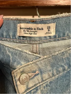 Abercrombie & Fitch 90s Straight Ultra High Rise Jeans Light Crossover 29 (8R) thumbnail 6