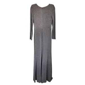 Betsy & Adam Long Sleeve Glitter Knit Gown‎ maxi ball gown prom wedding Size 8 thumbnail 4
