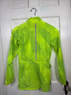 Brooks Women's Lightweight Running Jacket Windbreaker in Neon Yellow W2566 Sz XS thumbnail 6