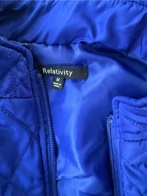 Relativity Women’s Quilted Puffer‎ Vest Blue Full Zip Lightweight Size Medium thumbnail 4