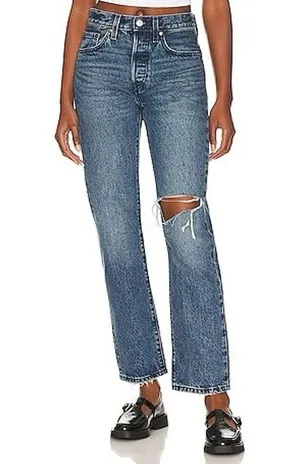 NWT Levi's 501 Original Women's Jeans Size 23 x 30 Straight Leg Distressed thumbnail 3