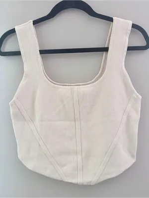 House of Harlow 1960 Cream Square-Neck Tank thumbnail 1