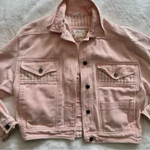 MBD by Bitterman Vintage 80s Pink Denim Jacket Size Medium thumbnail 1