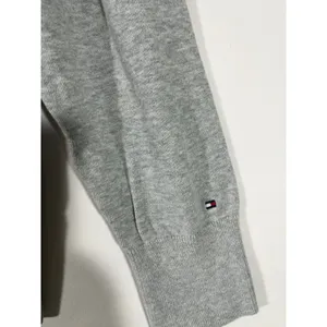 Tommy Hilfiger Argyle V-Neck Sweater Women L Grey Blue 100% Pima Cotton Golf‎ thumbnail 3