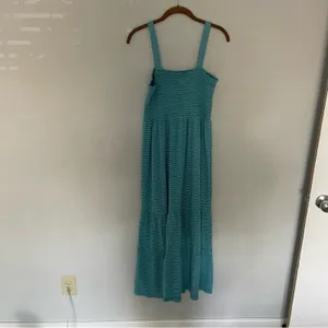 Easel Blue & White Striped Maxi Tiered Dress Summer thumbnail 4