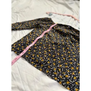 Madewell XXS Floral Puff Sleeve Blouse Mustard Print Tie Cuff Boho Romantic thumbnail 7