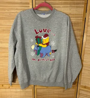 Disney Vintage Winnie the Pooh crew neck sweatshirt Christmas holiday woman’s XL shirt thumbnail 1