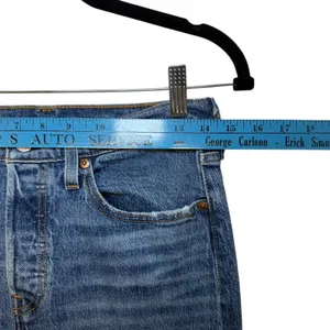 Levis 501 Original‎ Fit High Rise Straight Leg Jeans Blue 27x30 12501-0396 thumbnail 7
