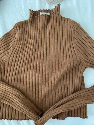Princess Polly Brown Long Sleeve Crop thumbnail 1