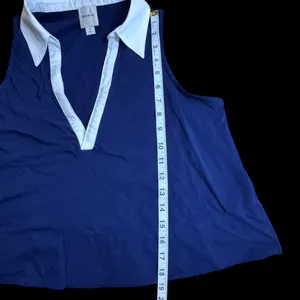 Maeve Navy and White Sleeveless Tank Top wt3 thumbnail 2