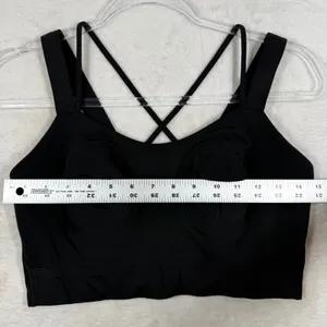 Lululemon Like a Cloud Longline Sports Bra Black Strappy Cross Back Size 8 thumbnail 5