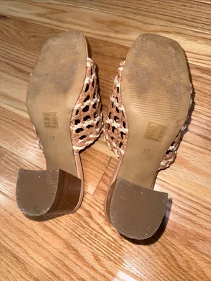 Anthropologie woven block heel mule sandals size 6.5/7 thumbnail 4