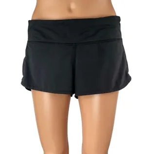 Lululemon Women's Black Pull On Back Pocket Workout Athletic Running Shorts Sz 6 thumbnail 1
