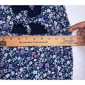 Abercrombie & Fitch Floral Maxi Dress Blue Purple Tie Back Cutout Small thumbnail 13
