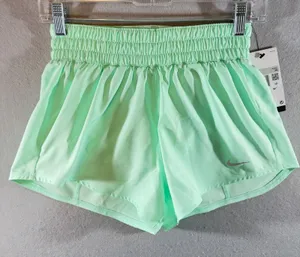 636 | NWT Nike Dri-FIT Women‎ XS Smocked Waist Training Shorts Mint Green thumbnail 1