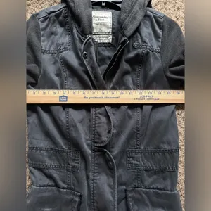 Abercrombie & Fitch Jacket Womens Charcoal Gray Military Hooded Utility, S‎ thumbnail 15