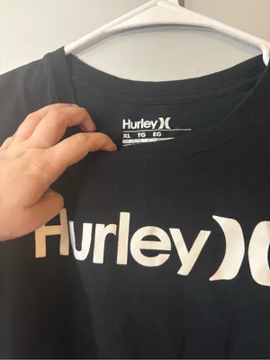 Y2K Hurley Black‎ Logo Crewneck Tee - Women's XS YOUTH XL thumbnail 2