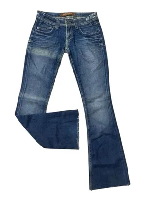 Yanuk Women Flare Jeans Size 25 Blue Denim Low-Rise Waist Cotton Bootcut Boho thumbnail 1
