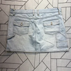 Old Navy Denim Mini‎ Skirt 16 Light Blue Carpenter Y2K Utility Cotton thumbnail 2